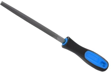 CoCud Dreikantfeile | Feilenlänge 6 Zoll | Doppelhieb-Handraspel Kohlenstoffstahl mit rutschfestem Griff - (Zum Formen von Metall, Holz, Kunststoff), 1 Stück