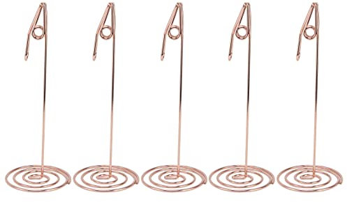 Glomora Roségoldene Tischkartenhalter (5er-Pack), Elegante Tisch-Bilderständer aus Metall Für Hochzeiten, Partys Und Geburtstage