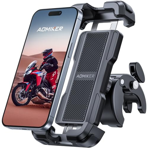 Aomiker Bike Motorcycle Phone Holder Mount - [2025 Quick Release] Bike Phone Holder Handlebar Clamp, Bicycle Scooter Phone Clip for iPhone 16 15 14 13 12 11 Pro Max Plus Mini, 4.7-6.8 Smartphone