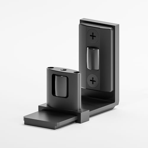 BONIKLUBA Guia Ajustable Puerta Corredera, Rueda Puerta Corredera Flexible Forma de U, Montado en la Pared, Negro