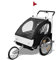 SAMAX Fahrradanhänger Jogger 2in1 Kinderanhänger Kinderfahrradanhänger Transportwagen vollgefederte Hinterachse für 2 Kinder in Weiß/Schwarz - Silver Frame