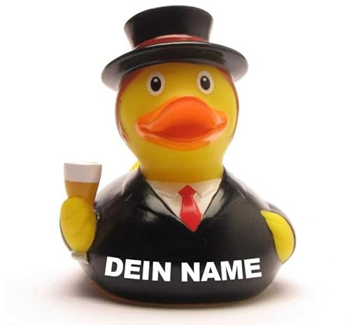 Duckshop LILALU Badeenten - personalisierbar (Bräutigam mit Sektglas)
