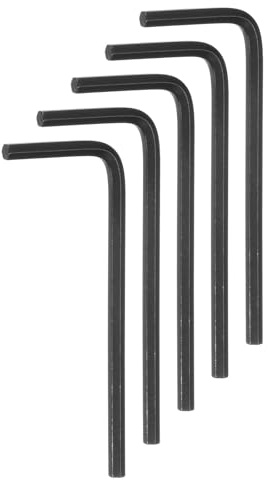 sourcing map 5pcs Hex Key Wrench 3/32 L-Shape Hexagon SAE Wrenches Chrome Vanadium Steel Repairing Tool for Home Repair, Black