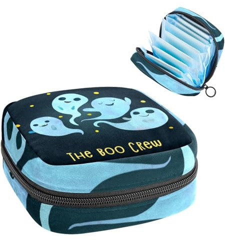 RODAILYCAY Damenbinden Aufbewahrungsbeutel für Frauen, große Kapazität, Menstruationspad-Tasche, The Boo Crew Menstruationstaschen, Tampon-Sammelhalter, Geldbörse