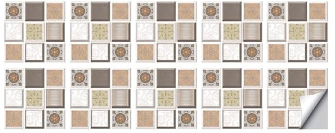 Fliesenaufkleber Beige Graues Mosaik Selbstklebende Klebefliesen, Wandfliesen Aufkleber,Wasserdicht Fliesensticker Fur Kuche Badezimmer Dekorative Stickerfliesen,Wohnzimmer Dekoration15X15Cm