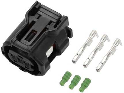 Partuto 3 Pin Camshaft Position Sensor Connector Plug No.9091905060 - Car Female Wire Terminal Connector - for Lexus Plastic Black - 1 Set