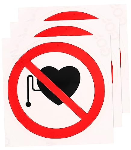 JECOMPRIS 6stücke Vinyl Warnaufkleber Bitte Aufkleber Warnschild Für Sicheren Umgang Mit Herzschrittmachern Wasserfestes Design Für Krankenhausumgebungen