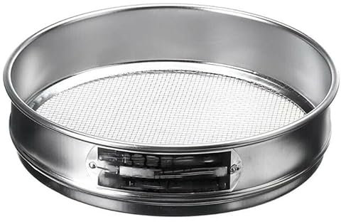 SEIWEI 35cm 60#, Heavy Duty Garden Riddle Sieve Mesh Soil Sift Compost Seed Tray Tool, Metal Soil Sieve with Fine Mesh for Stones, Sand, and Gardening