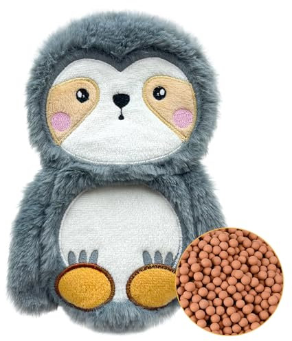 Wärmekissen Mikrowelle Tiere, Faultier Wärmekissen Baby Kinder 25 x 15 cm, TonpartikelWärmekissen Nacken Schulter Für Damen Zur Bauch, Mini Wärmflasche Tier Süß Nackenwärmflasche, Wärmflasche Kinder