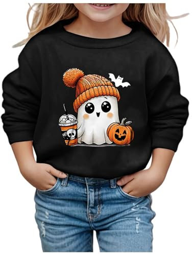 Halloween Sweatshirt Jungen Mädchen Kürbisse und Geister Drucken Langarm Rundhals Ohne Kapuze Pullover Karneval Festival Festlich Kostüm Kinder Streetwear Kleidung