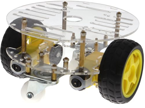 Zwei-Ebenen Chassis mit 2 Motoren Smart Car – DIY Bausatz für Roboterprojekte – Ideal für Arduino & Raspberry Pi – Inkl. Motoren & Räder – Perfekt für Programmier- und Elektronikprojekte