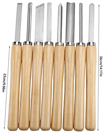 8 Pièces Outils de Sculpture sur Bois, Outils Professionnels de Tournage du Bois, Gouge à Bois, Outils de Tour à Lance de Séparation, Adaptés aux Débutants, Amateurs,