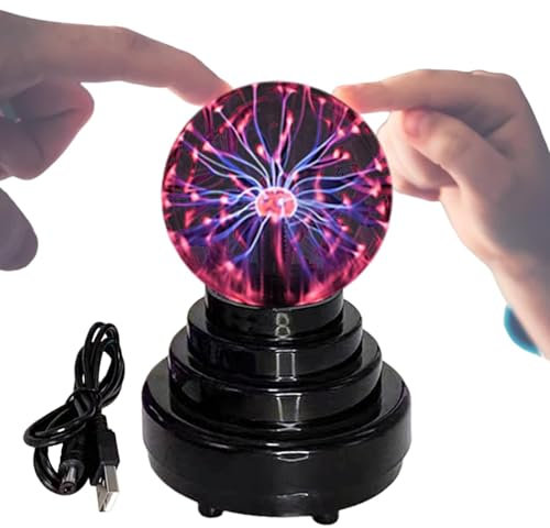 Lampe Boule à Plasma - Boule Électrique Rechargeable USB | Lampe de Bureau Activée par le Son, Sphère Plasma Électrostatique, Jouet Fantaisie pour enfant et Adultes, Décoration Interactive et Ludique