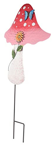Yardwe Metal Mushroom Insert Decor Outdoor Garden Decorative Stakes for Patio Lawn Decoration for Japanese Garden Ornaments
