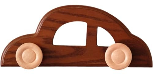Keuyeo Perchero De Madera para Niños, con Forma De Coche, para Colgar Llaves En Pared, Autoadhesivo, para Ropa, Sombreros Y Toallas.