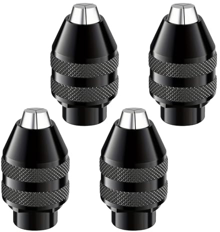 4 Stück 4486 Schnellspannbohrfutter, Dreibacken Bohrfutter für Dremel, Spannfutter für Dremel Ersatz 1/32 bis 1/8 Schnellspann Bohrfutter Adapter für Dremel 4000,400,3000,398/95,300,200,285,8200