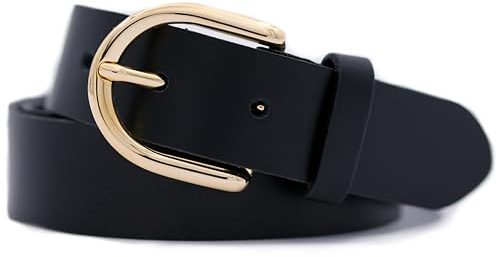 FRIEDRICH HOFFMANN Gürtel Damen schwarz aus echtem Leder - MADE IN GERMANY - Damen-Gürtel schmal, 3 cm breit (Schwarz, 100 cm Bundweite = 115 cm Gesamtlänge)