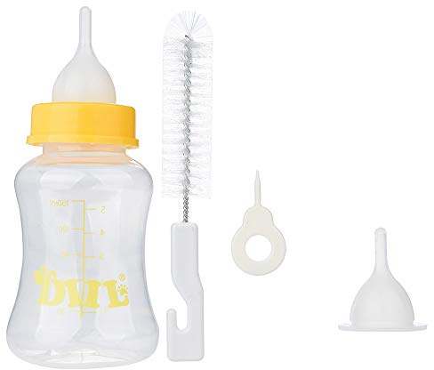 Aufzuchtflasche Katze,Baby Flaschen,Silikonflasche Welpenmilch für Hunde Katzenmilch Nursing Bottle Puppy Flasche Neugeborene Pet Kleine Hunde Lieferumfang: Flasche + Ersatzsauger + (yellow, One Size)