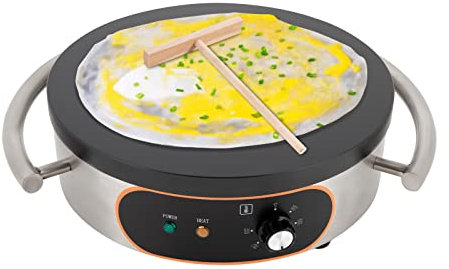 MJMLUCK Crêpière électrique 1700 W, 40 cm, antiadhésive, avec spatule, Plaque chauffante, pour boulangeries et cafés