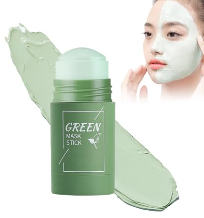 Green Maske Stick,Green Tea Gesicht Mitesserentferner & Porenreiniger, Tiefenreinigende Grüntee-Tonmaske für unreine Haut, Deep Cleansing SmearingStick mit Vitamin E für Frauen und Männer