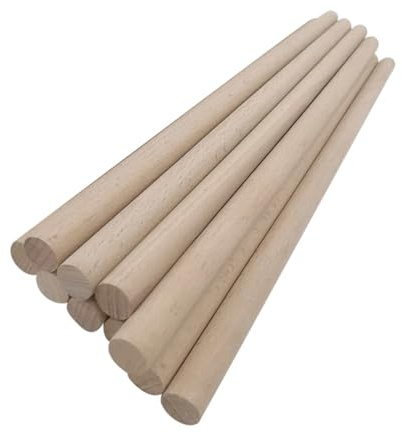 Holzdübelstangen, 100er-Pack Holzstäbchen, 8 mm x 30 cm, Buchenholz, DIY-Bastelwerkzeug