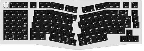Keychron Q14 Pro mechanisches Tastatur-Kit, 96%-Alice-ISO-Layout, Aluminiumgehäuse, programmierbar mit QMK/VIA, RGB-Beleuchtung, Bluetooth 5.1, Barebone-Gaming-Tastatur für Mac und Windows – Weiß