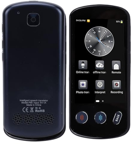 Oreilet Appareil de Traduction de Langue, écran Couleur de 4 Pouces avec Traduction D'entrée Vocale Photo Hors Ligne en Ligne pour L'apprentissage des Voyages et des Affaires