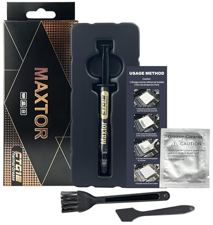 Maxtor CTG12 Pasta termica composta per dissipatore di calore ad alte prestazioni per il raffreddamento di tutti i processori, CPU, GPU, PC, PS4, PS5, Xbox, forni, non conduttivo, 4 g