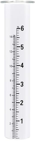 Pluviomètre d'extérieur tube de rechange en verre transparent résistant aux rayures et aux intempéries (19 cm) avec graduation pour jardin terrasse.
