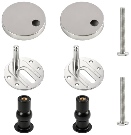 2 Pièces Abattant WC 6mm de Toilettes à Charnière Fixations, charnières à dégagement rapide, compatible toutes lunette de WC clipsable, installation facile pour cuvette toilette, Robustes