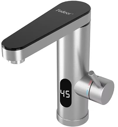 Fudeer 3.3kW Instant Hot Water Tap Bath 220V Electric Stainless Steel | Instant hot water,easy install,digital display,120°swivel spout,multi-use,anti-corrosion,durable,easy-clean surface