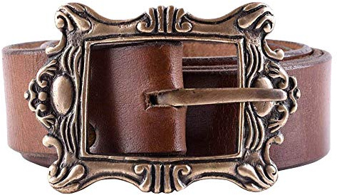 Battle-Merchant Ceinture de pirate avec boucle en laiton antique - Marron - Medium