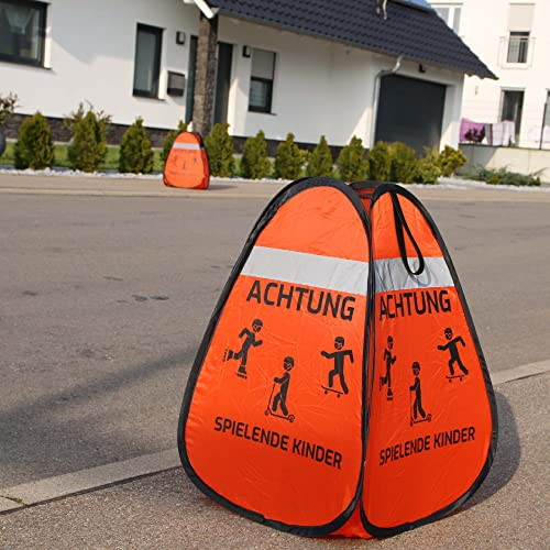 Blaustein Warnwürfel 1x - Achtung Spielende Kinder Straßenwarnschild Kinder Sicherheit