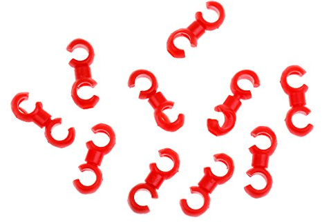 10 x Fahrrad-Kabel-Clip, Bremskabel, S-Haken, drehbare Schnalle, Bremse, rot