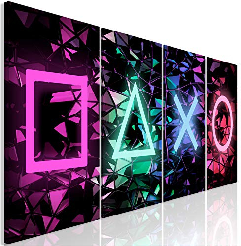 murando - Akustikbild für Gamers 160x60 cm 4 tlg Bilder Akustikschaum Schallschutz Akustikpaneele Wandpaneele Schalldämmung Schallabsorber Gamer Jugendzimmer Gaming Spielkonsole i-A-0164-b-i