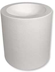 DARO DEKO Blumentopf rund, gewellt mit LED weiß Ø 39 x 60cm Säule Blumen-Töpfe Pflanzkübel Topf Bodenvase