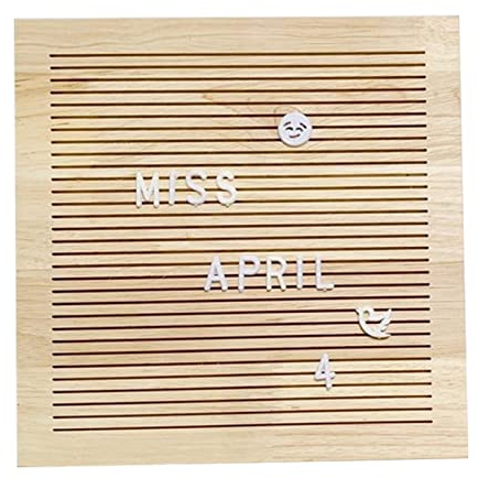 Brieftafel, natürliches Eichentafel, Wechselbares Briefbrett mit Buchstaben, Buchstabenschild für Babyankündigungen, Meilensteine, 25,4 x 25,4 cm
