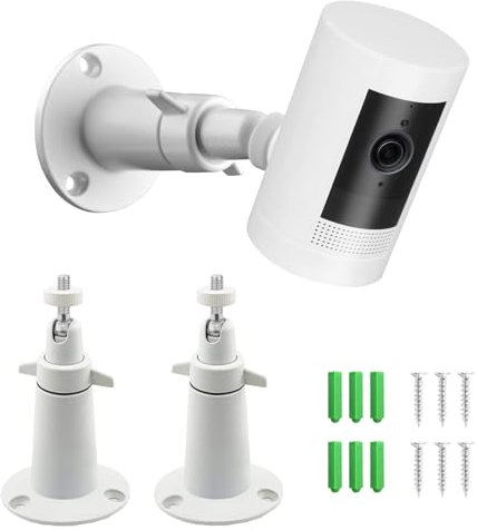 Adjustable Mounting Bracket Compatible with Ring Stick Up Cam Wired/Battery and Ring Indoor Cam/Wyze Cam/Eufy Cam/Arlo Cameras,Wall Mount Fits All Cameras with Standard 1/4 Threaded Holes (2pcs)