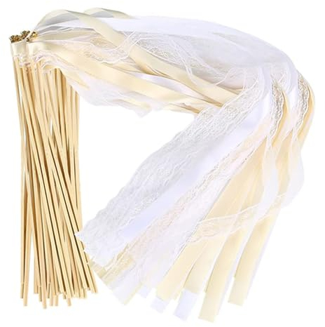 Bacchette magiche per matrimonio, una scatola da 30 pezzi, bacchette bianche per matrimonio, stelle filanti, adatte per matrimoni, Natale, compleanni e diverse attività di festa. (beige)
