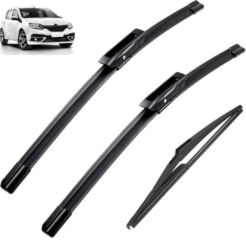 3 Teile/satz Vorne Hinten Scheibenwischerblätter Set Kompatibel mit Dacia Renault Sandero 2019 2018 2017 2016 2015 22 19 11