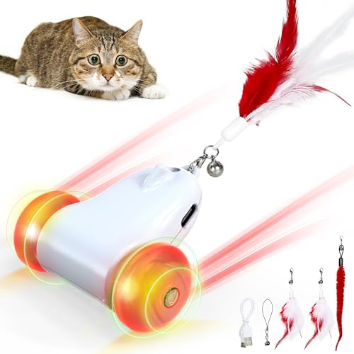 IOKHEIRA Interaktives Katzenspielzeug Selbstbeschäftigung, Gradientenbeleuchtung Unregelmäßigen Bewegung Intelligenz Spielzeug für Katzen mit USB-Aufladung, Elektrisch Automatisches Kitten Spielzeug