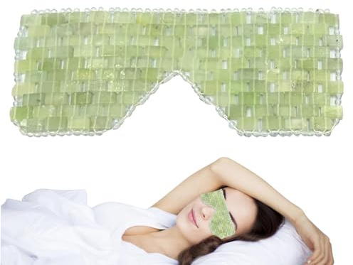 Jadestein-Augen-Patch, Jade-Gesichtsaugen-Schlafabdeckung, wiederverwendbare Jade-Maske zur Entspannung der Augen und Augenpflege, Schlaf-Augenpolster, Augenmaske für Frauen Teksome | Kühlende Gesichtsmaske für Damen und Herren