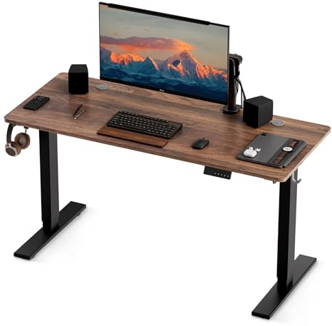 HOMAVO Bureau Assis Debout Électrique 120x60cm, Bureau électrique avec Fonction mémoire et Anti-Collision, Ports de Charge Rapide USB-A et Type C, Bureau réglable en Hauteur (70-119CM)