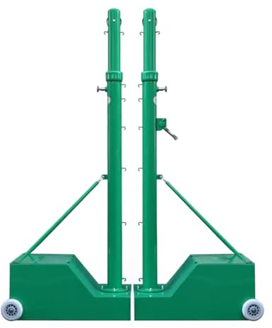 MENUBWPP Badmintonnetz Volleyball-/Badmintonnetz, fahrbare und gewichtete Basis mit Nylonnetzen, Hinterhofspiele, 1,55 m bis 7,9 Fuß, Outdoor-Training(Green,Style1)