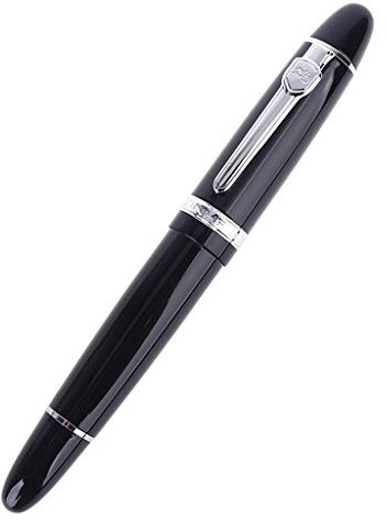 New Jinhao 159 Black and Silver for M Nib Fountain Pen Thick Ballpen Retractable Ballpoint Prker Pen Refill Office Classic Writing Executive Fountain Pen Extra Fine Nib Oxford Premium Gel Blue