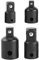 Juego de 4 adaptadores de llave de vaso, 3/8 a 1/2, 1/2 a 3/8, 1/4 a 3/8, 3/8 a 1/4 pulgadas, ideal para bricolaje