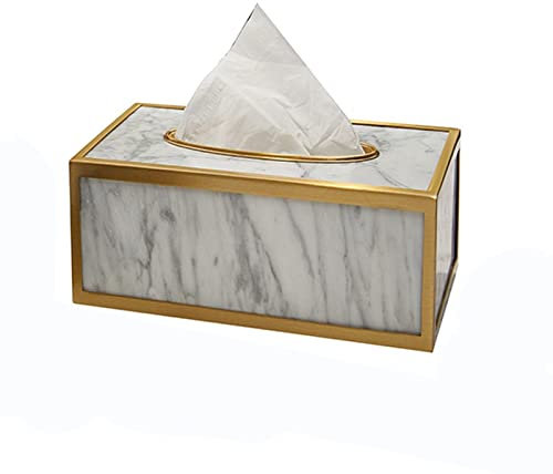 Box für Taschentücher Taschentuchbox-Abdeckung, Marmor-Messing-Taschentuch-Aufbewahrungsbox, Zuhause, Wohnzimmer, Restaurant, Schreibtisch, rechteckiger Taschentuchbox-Halter Taschentuch Box (Size :
