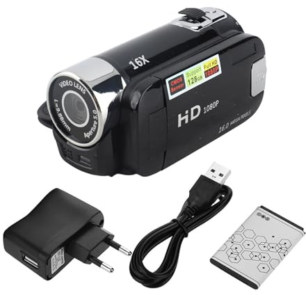 WGFOIP Caméra DV Full HD Anti-Choc pour Fête à la Maison, Pique-Nique en Plein Air, Camping (Prise UE 100-240V)
