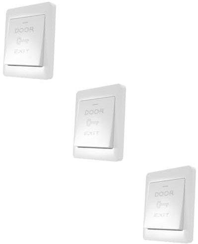 HOMSFOU 6piezas Panel De Salida Eléctrico Botón Pulsador De Acceso Para Puertas Diseño Automático De Reinicio Resistente Altas Temperaturas Para Instalación Pared Junto La Puerta