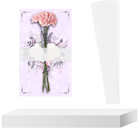 Pergament-Bauchbänder für 12,7 x 17,8 cm und 10,2 x 15,2 cm Einladungen und Postkarten, Pergamentpapierhüllen für Hochzeitseinladungen, 100 Stück